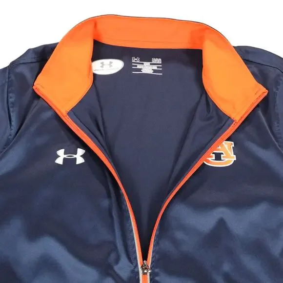 Under Armour Auburn University Jacket Men Large Blue Orange Full Zip Lightweight - Picture 5 of 14